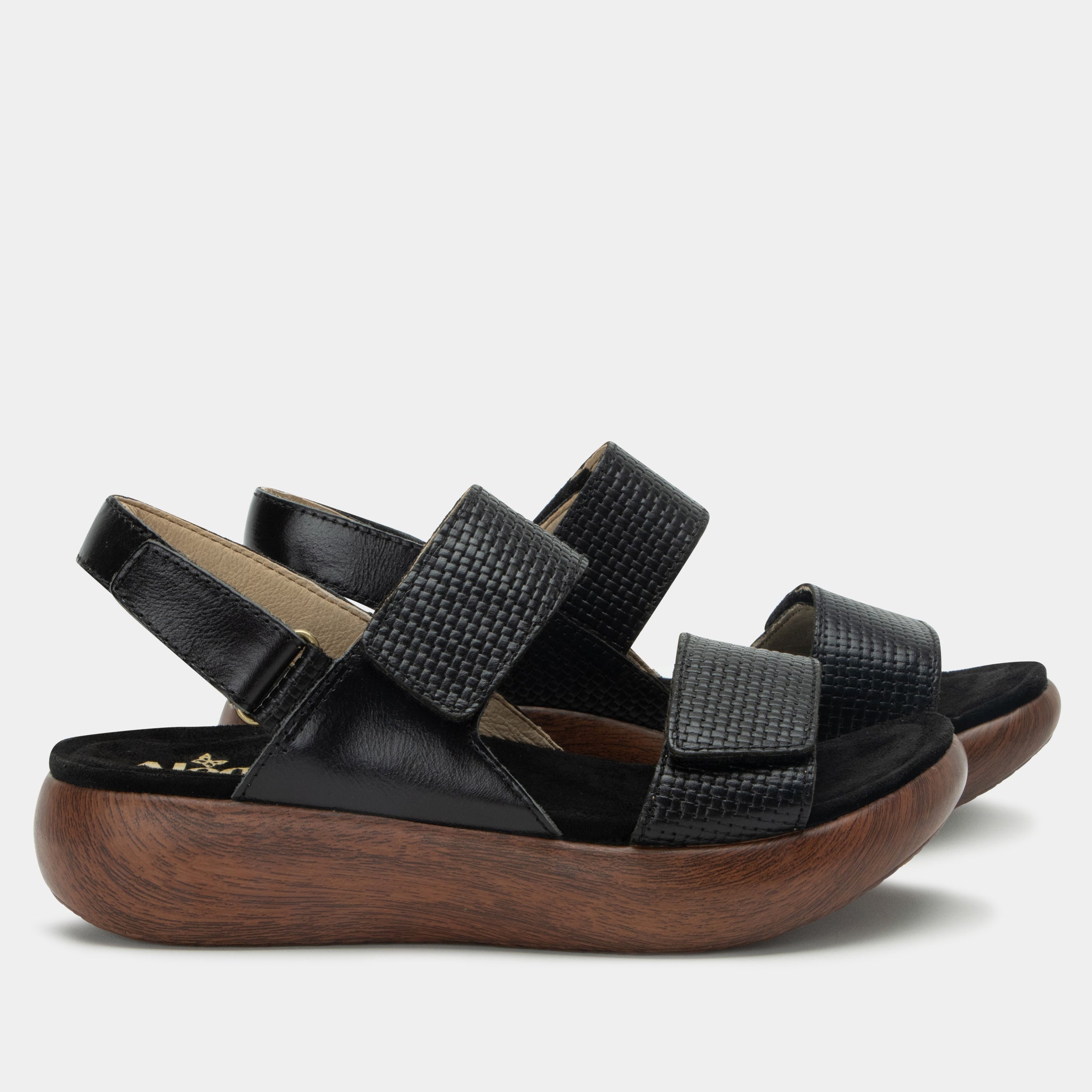 Bailee Woven Noir Sandal - Alegria Shoes
