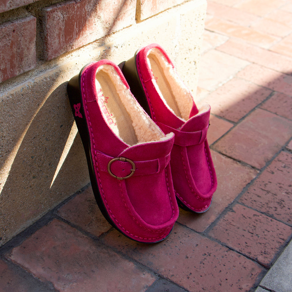 Brigid Magenta Clog on a Mini rocker bottom outsole - BRI-6166_S1X