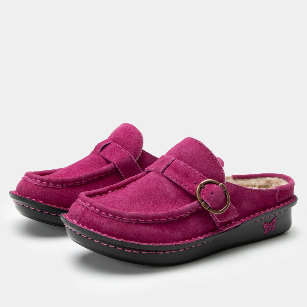 Brigid Magenta Clog on a Mini rocker bottom outsole - BRI-6166_S1