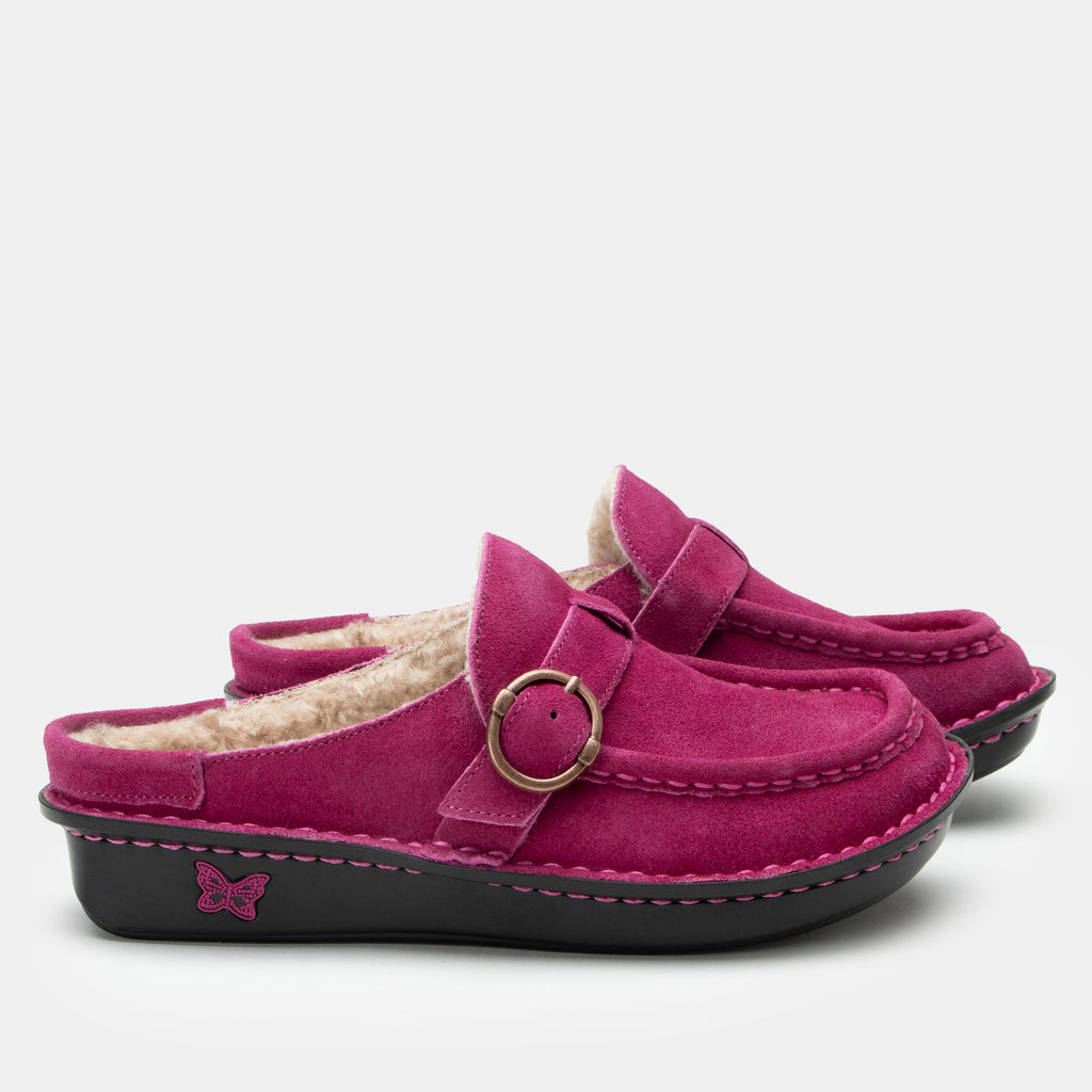 Brigid Magenta Clog on a Mini rocker bottom outsole - BRI-6166_S2