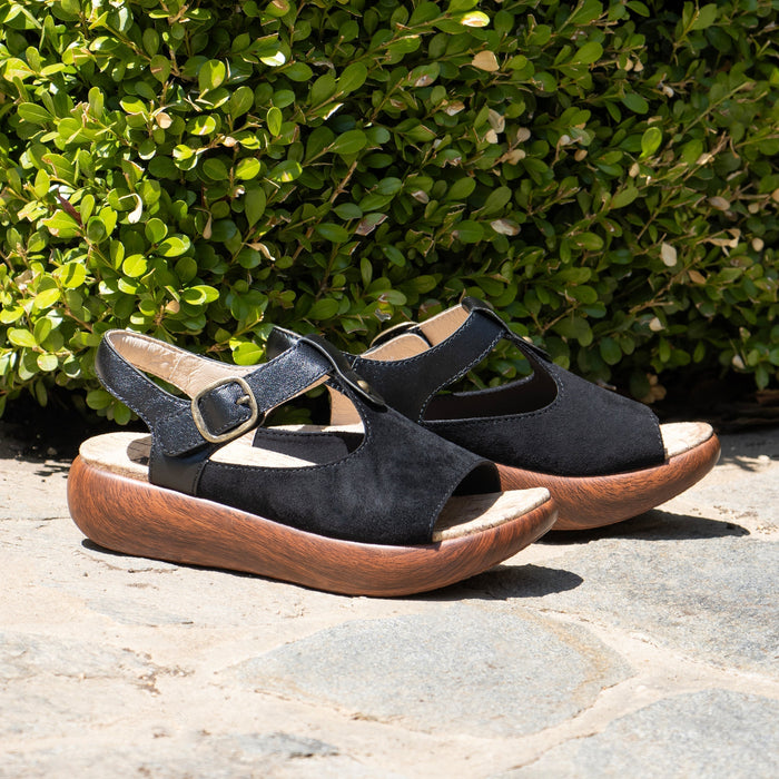 alegria Betsie Stretch Black Sandal
