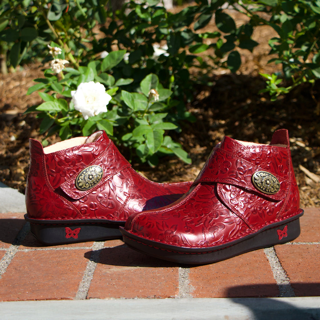 Caiti Loretta Red Boot with adjustable strap on the mini outsole - CAT-6300_S1x