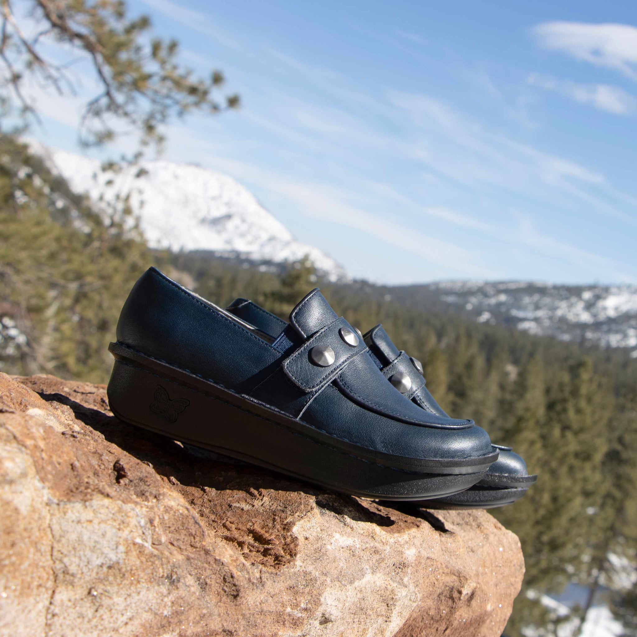 Ericka Navy Gloss Shoe - Alegria Shoes