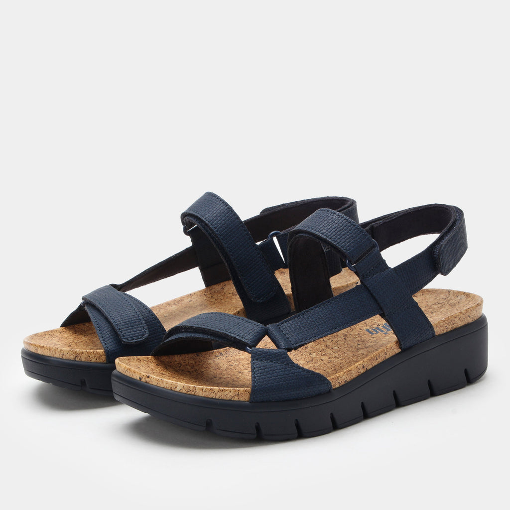 Henna Netted Navy Sandal | Alegria Shoes