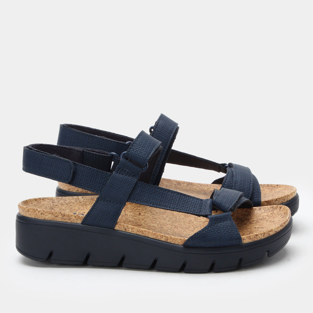 Henna Netted Navy Sandal | Alegria Shoes