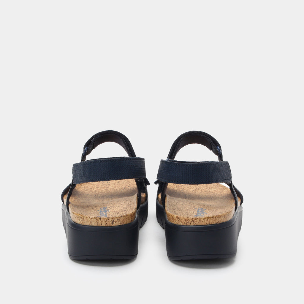Henna Netted Navy Sandal | Alegria Shoes