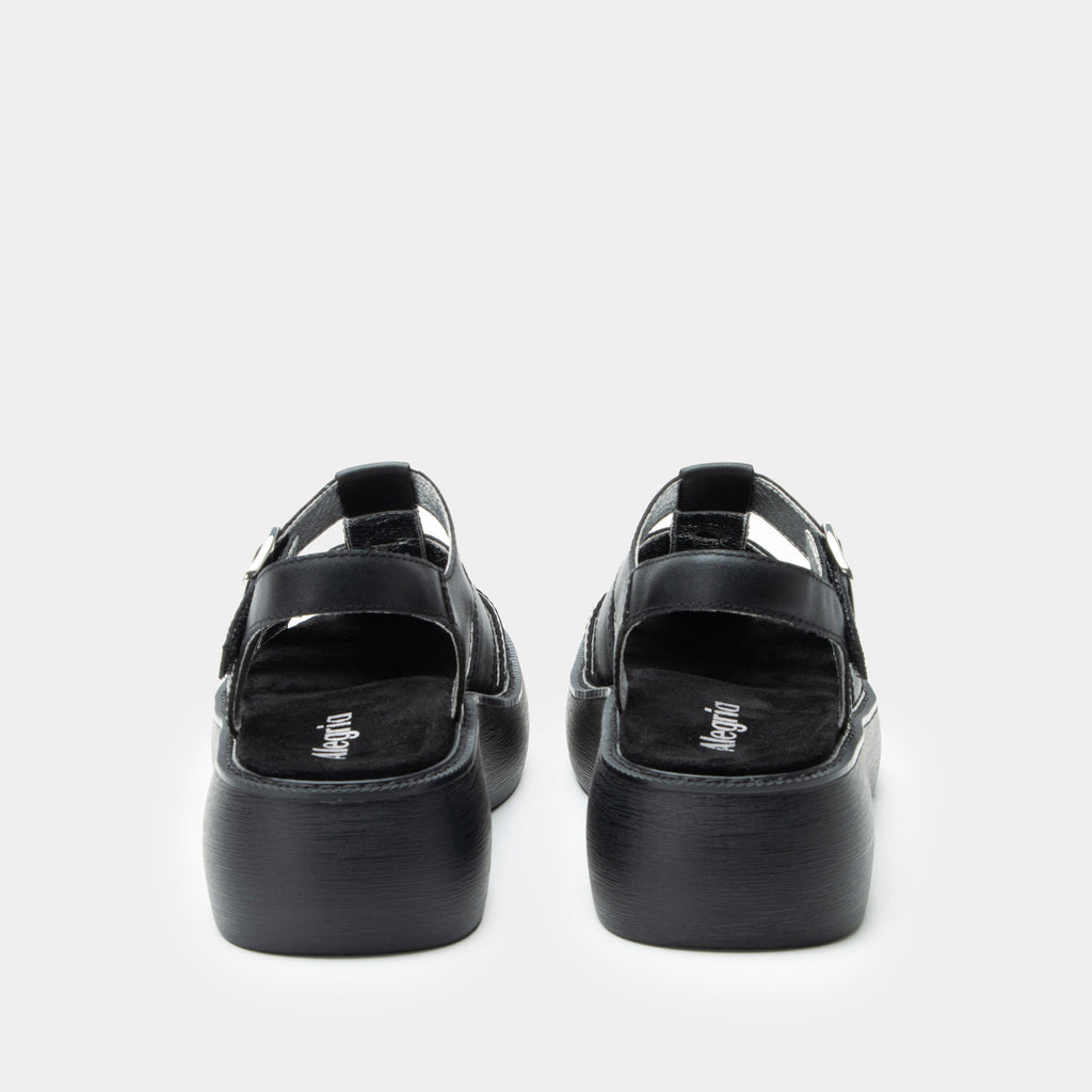 Ingrid Black sandal| Black leather sandal on a chunky 90's 4 Ever outsole.