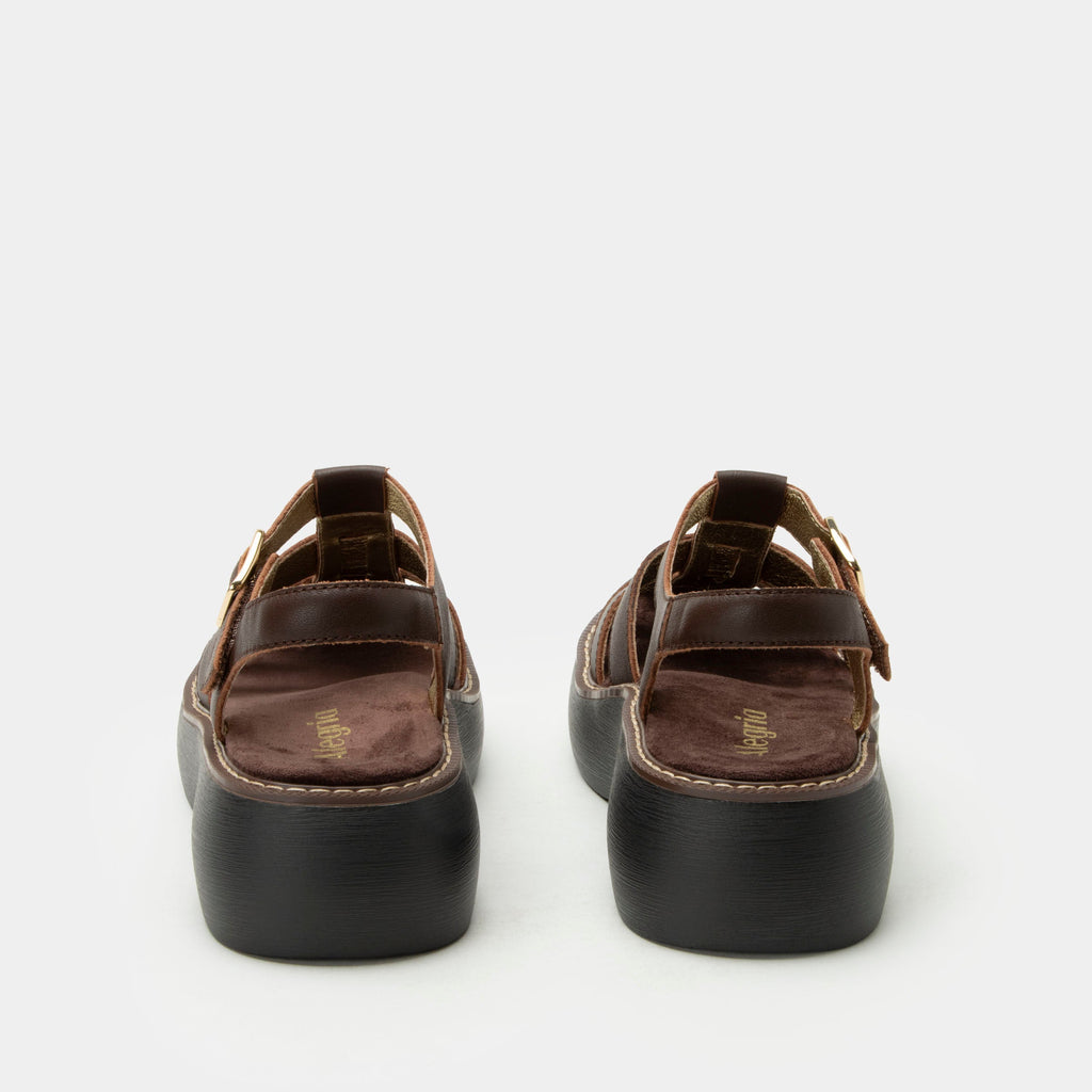 Ingrid Chocolate sandal| Brown leather sandal on a chunky 90's 4 Ever outsole.