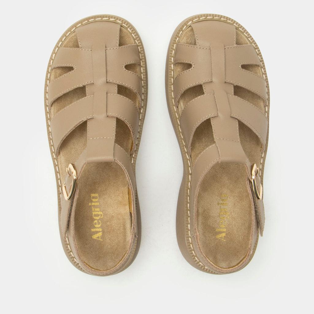 Ingrid Beige sandal| Tan leather sandal on a chunky 90's 4 Ever outsole.