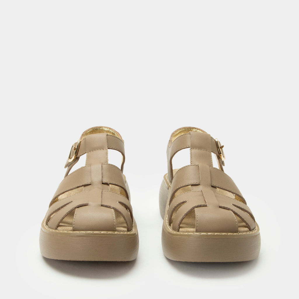 Ingrid Beige sandal| Tan leather sandal on a chunky 90's 4 Ever outsole.