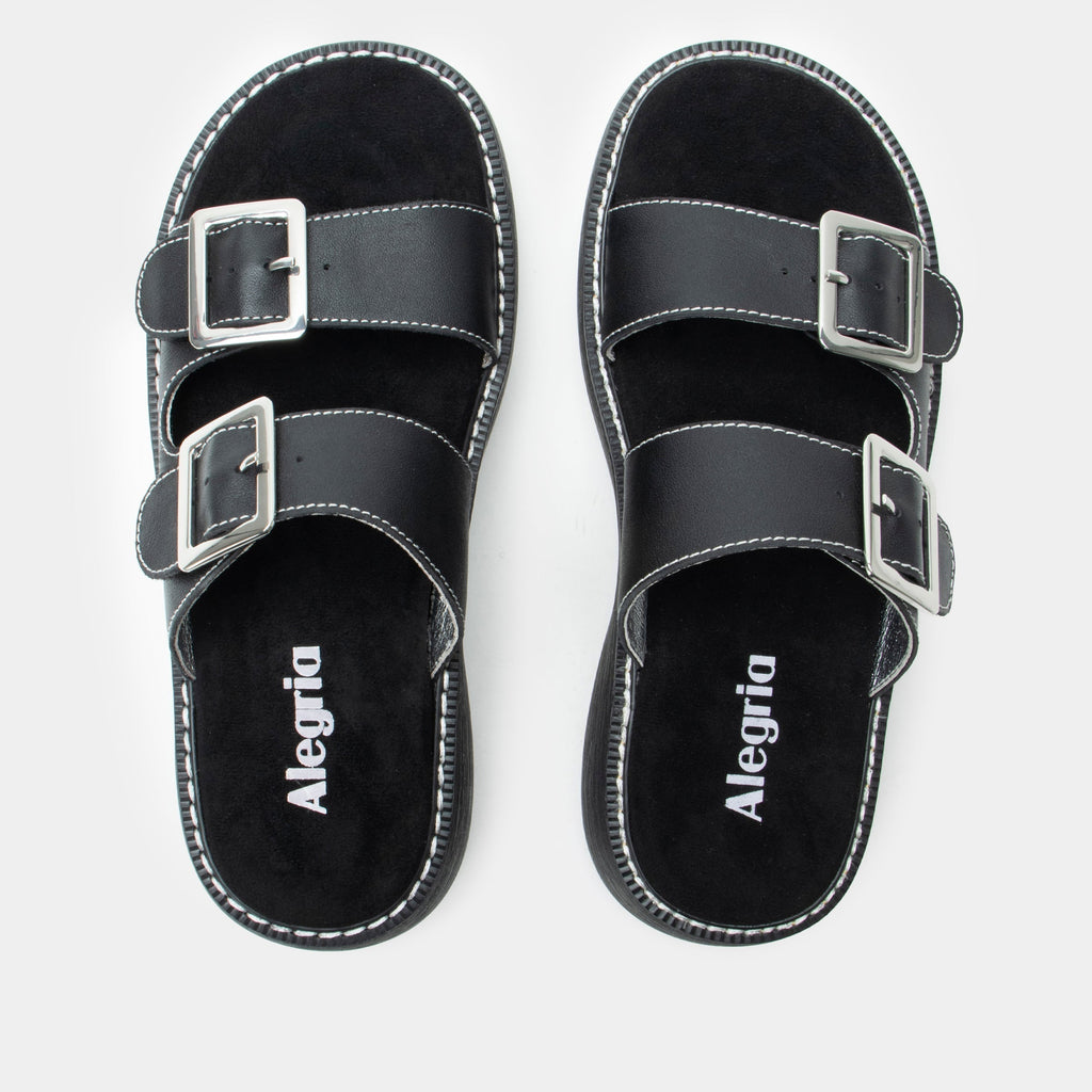Iza Black Sandal | Alegria Shoes