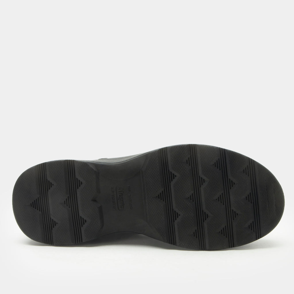 Jazmine Black Nappa Shoe on a Z-Tread outsole | Flat Black mary jane style shoe.