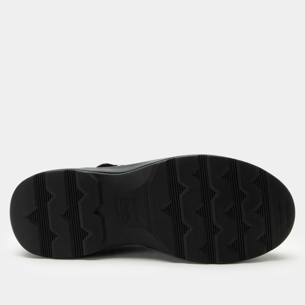 Jazmine Black Nappa Shoe on a Z-Tread outsole | Shiny black mary jane style shoe.