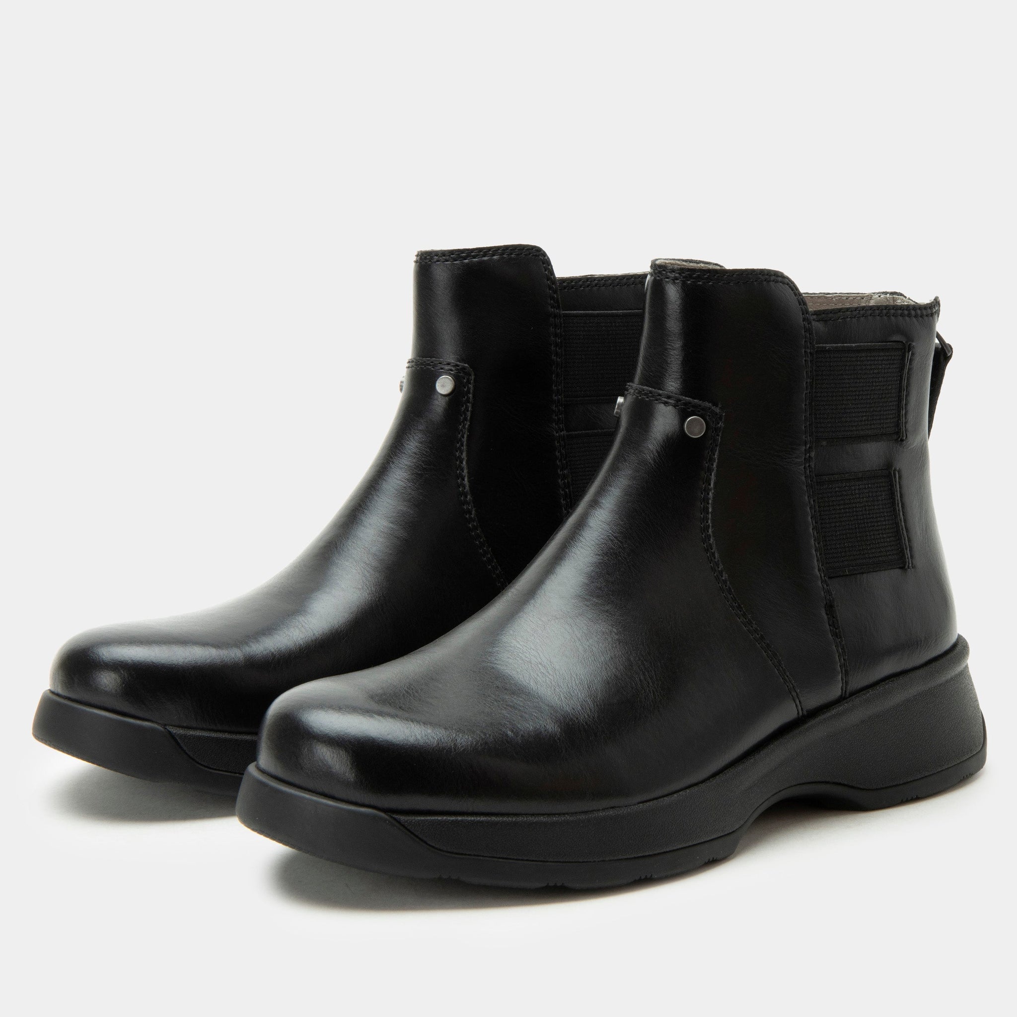 Alegria Men\'s‎ Jony Black Leather Slip On Chukka Boots Jerica Black Bird Boot - Alegria Shoes main image 4