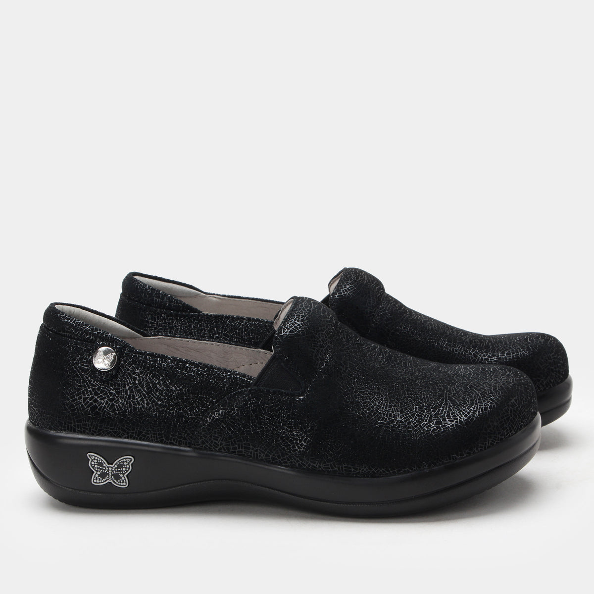 Keli Crackle Black Shoe | Alegria Shoes