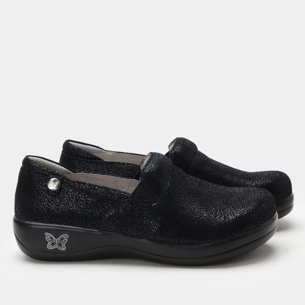 Keli Crackle Black Shoe | Alegria Shoes