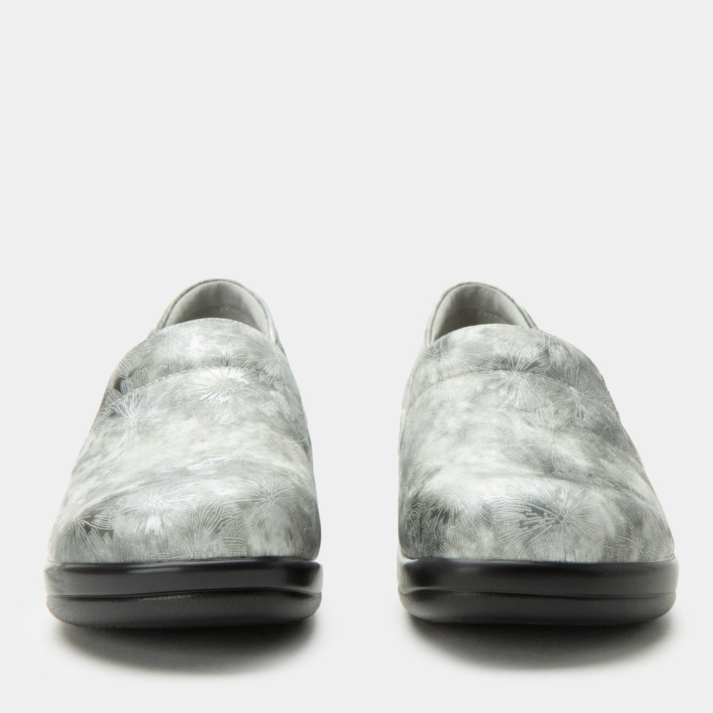 Keli Stellar Silver Shoe on a Career casual outsole| Laser etched Silver shoe on leather uppers.
