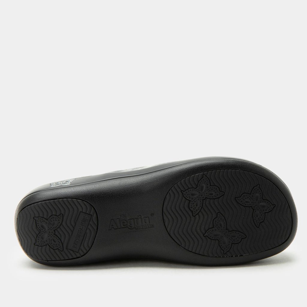 Keli Stellar Silver Shoe on a Career casual outsole| Laser etched Silver shoe on leather uppers.