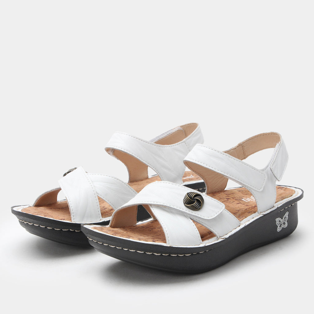 Kelsi Fondly White Sandal | Alegria Shoes