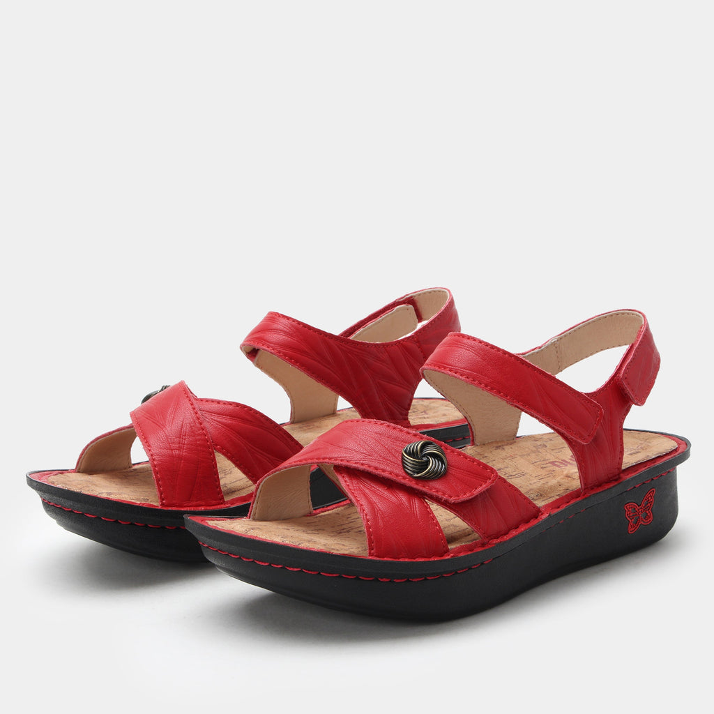 Kelsi Fondly Red Sandal | Alegria Shoes