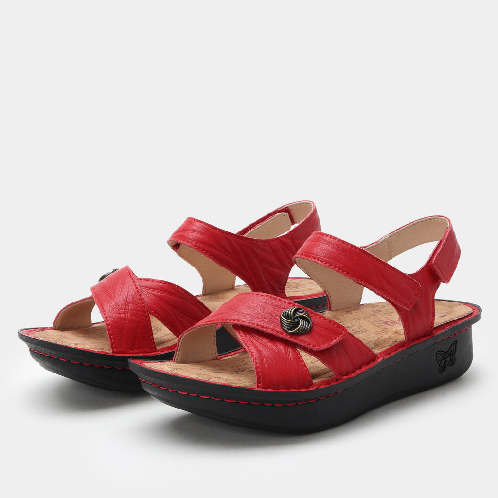 Kelsi Fondly Red Sandal | Alegria Shoes