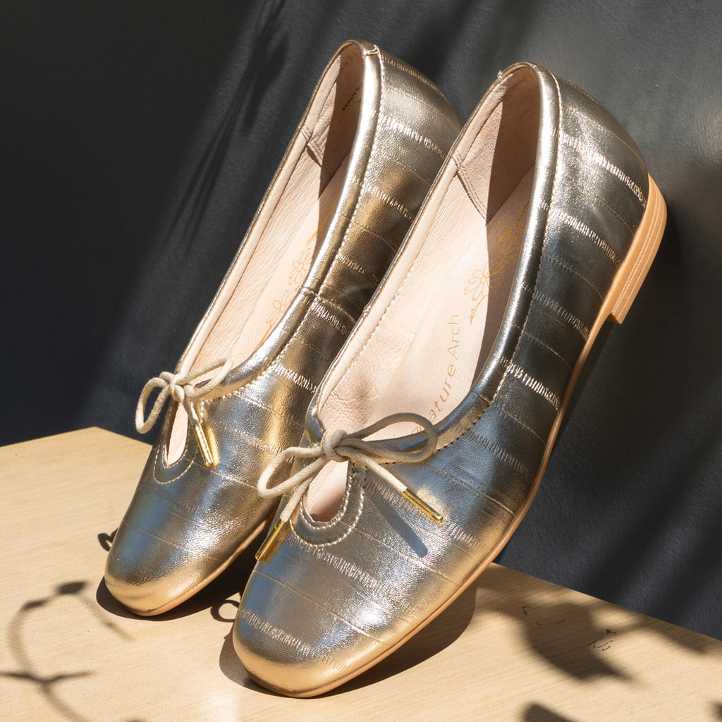 Leilah Gold Shoe - Alegria Shoes