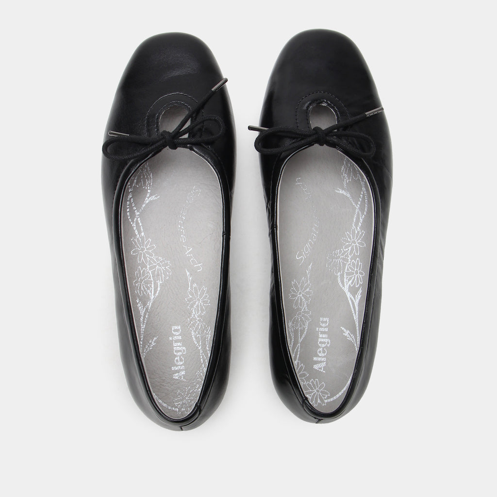 Leilah Black Gloss Shoe | Alegria Shoes