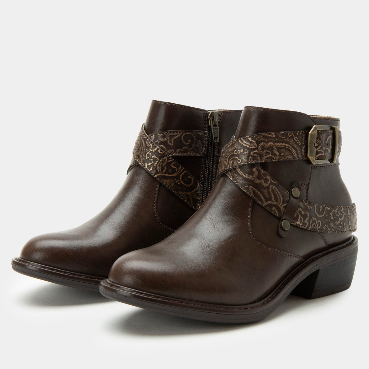 Millie Embroider Me Brown Boot | Alegria Shoes