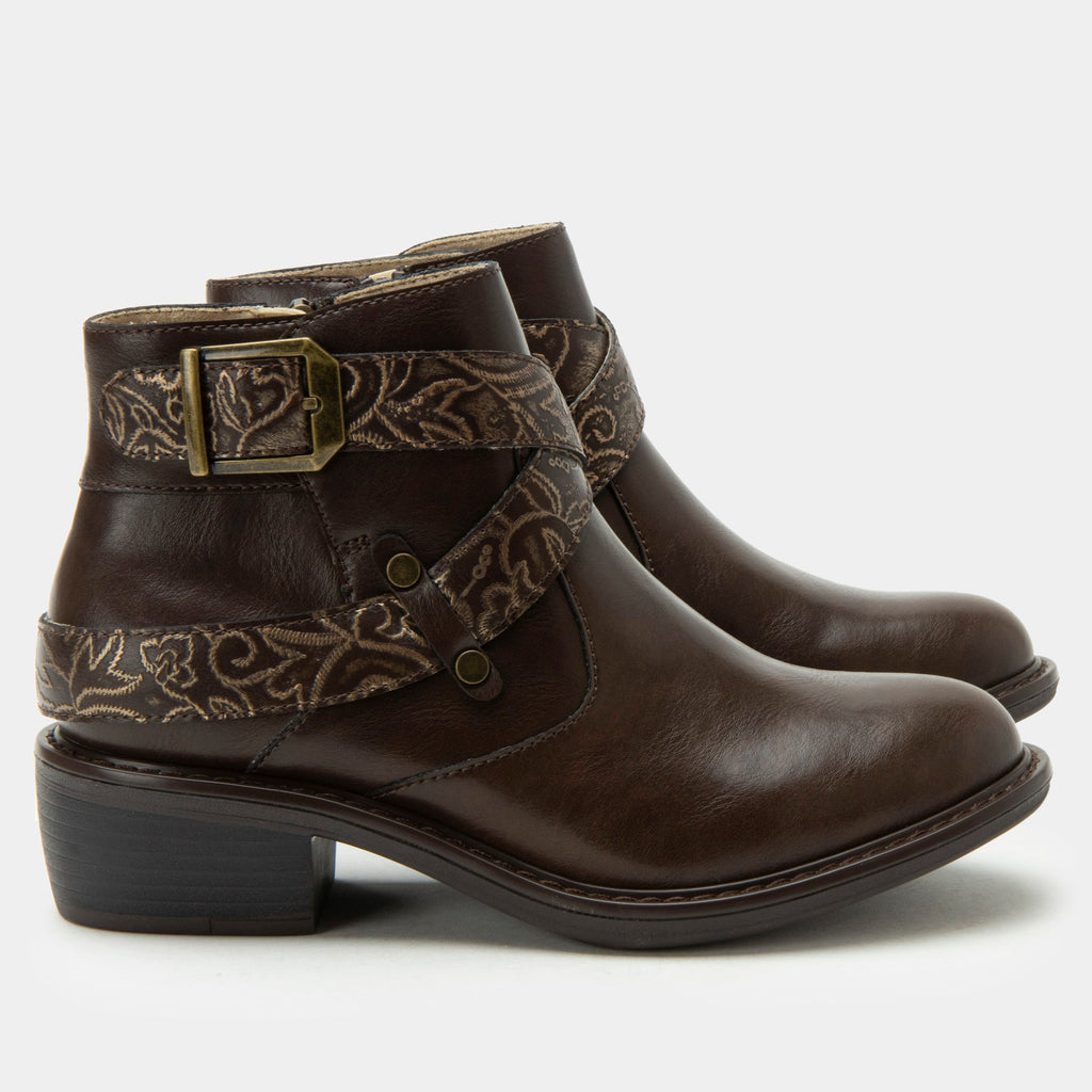 Millie Embroider Me Brown Boot | Alegria Shoes