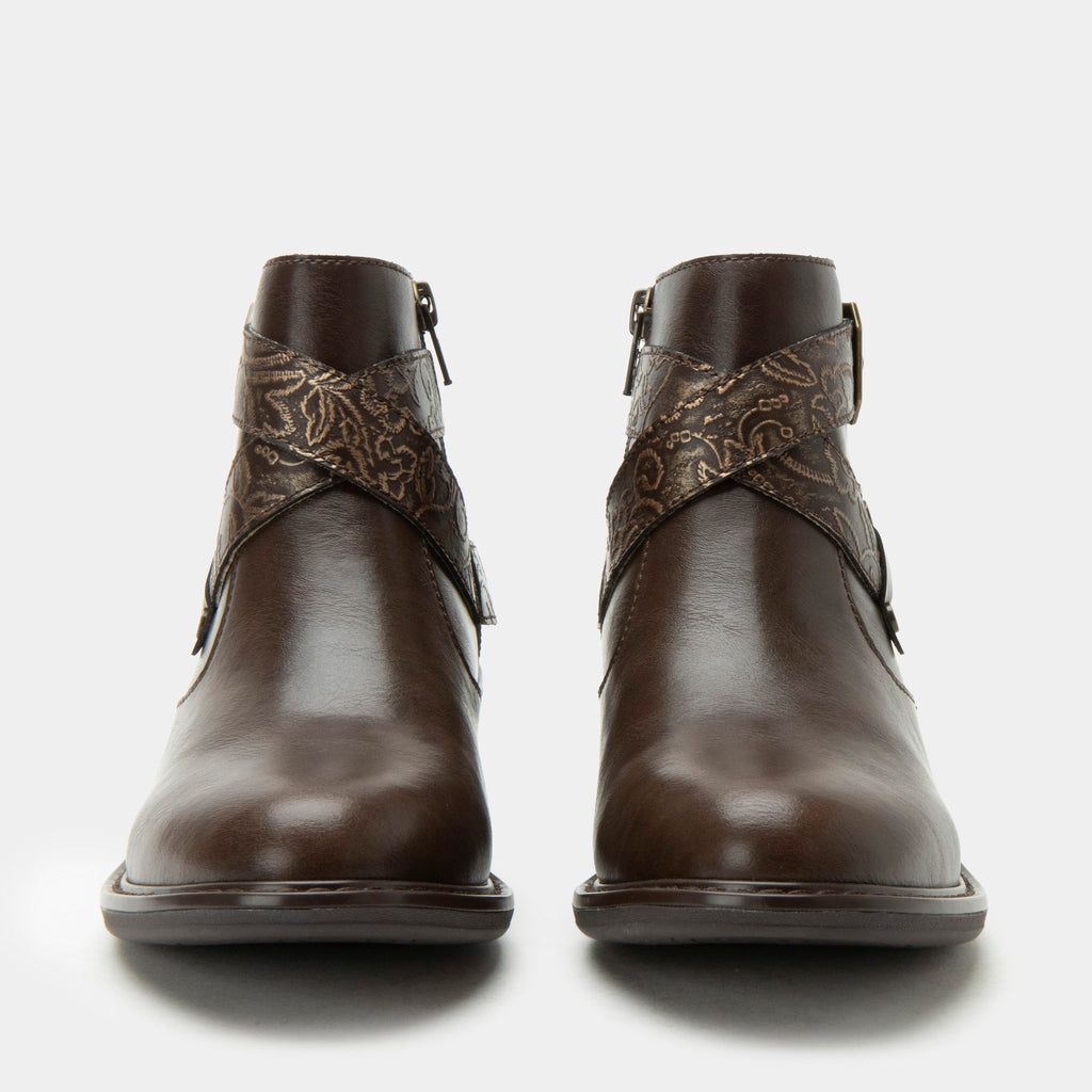 Millie Embroider Me Brown Boot | Alegria Shoes
