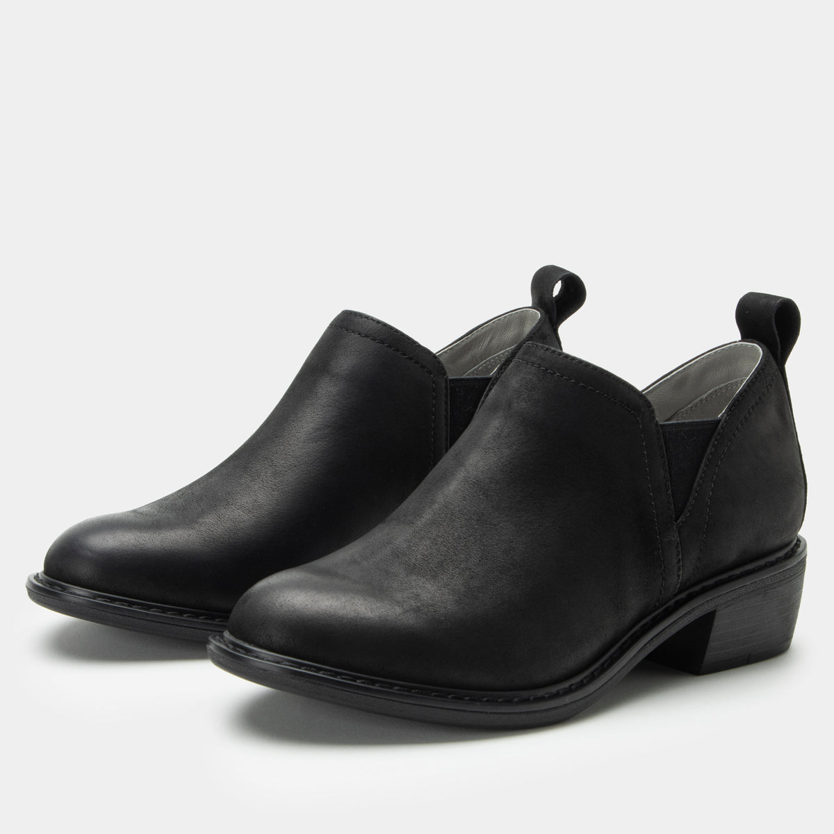 Merle Black Burnish Boot | Alegria Shoes