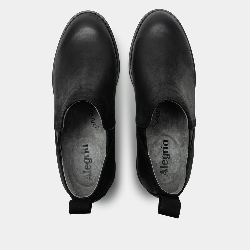 Merle Black Burnish Boot | Alegria Shoes