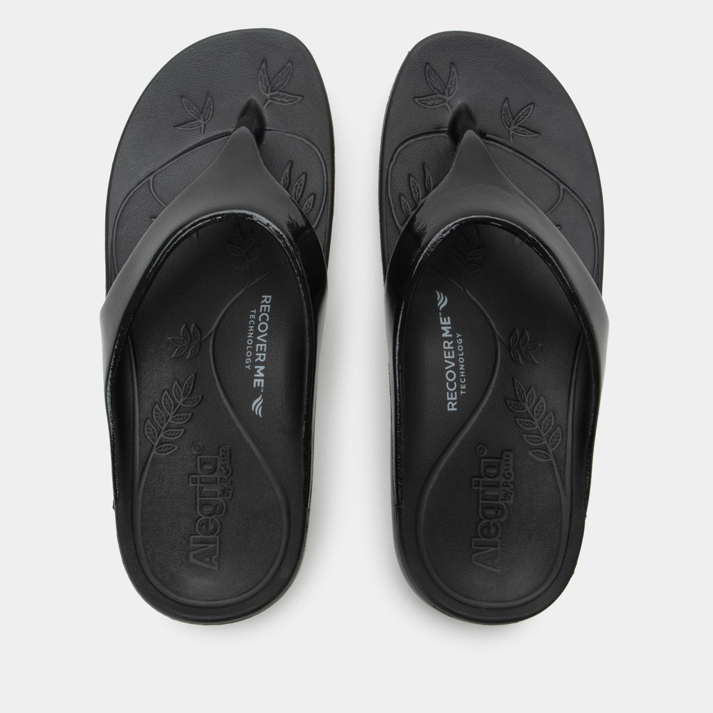 Ode Black Gloss Sandal | Alegria Shoes