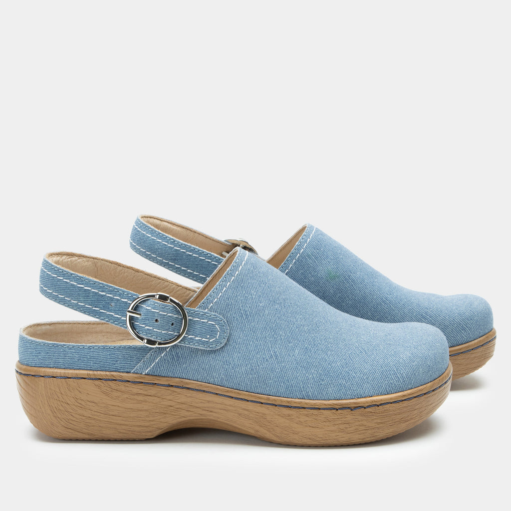 Olie Jean Jeanie slip on style shoe on a Wood look rocker outsole - OLE-6321_S2