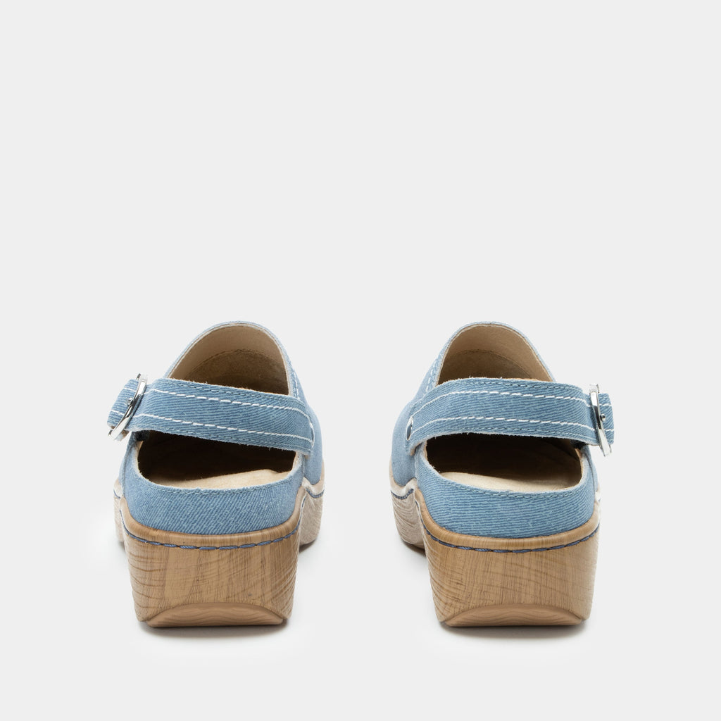 Olie Jean Jeanie slip on style shoe on a Wood look rocker outsole - OLE-6321_S3