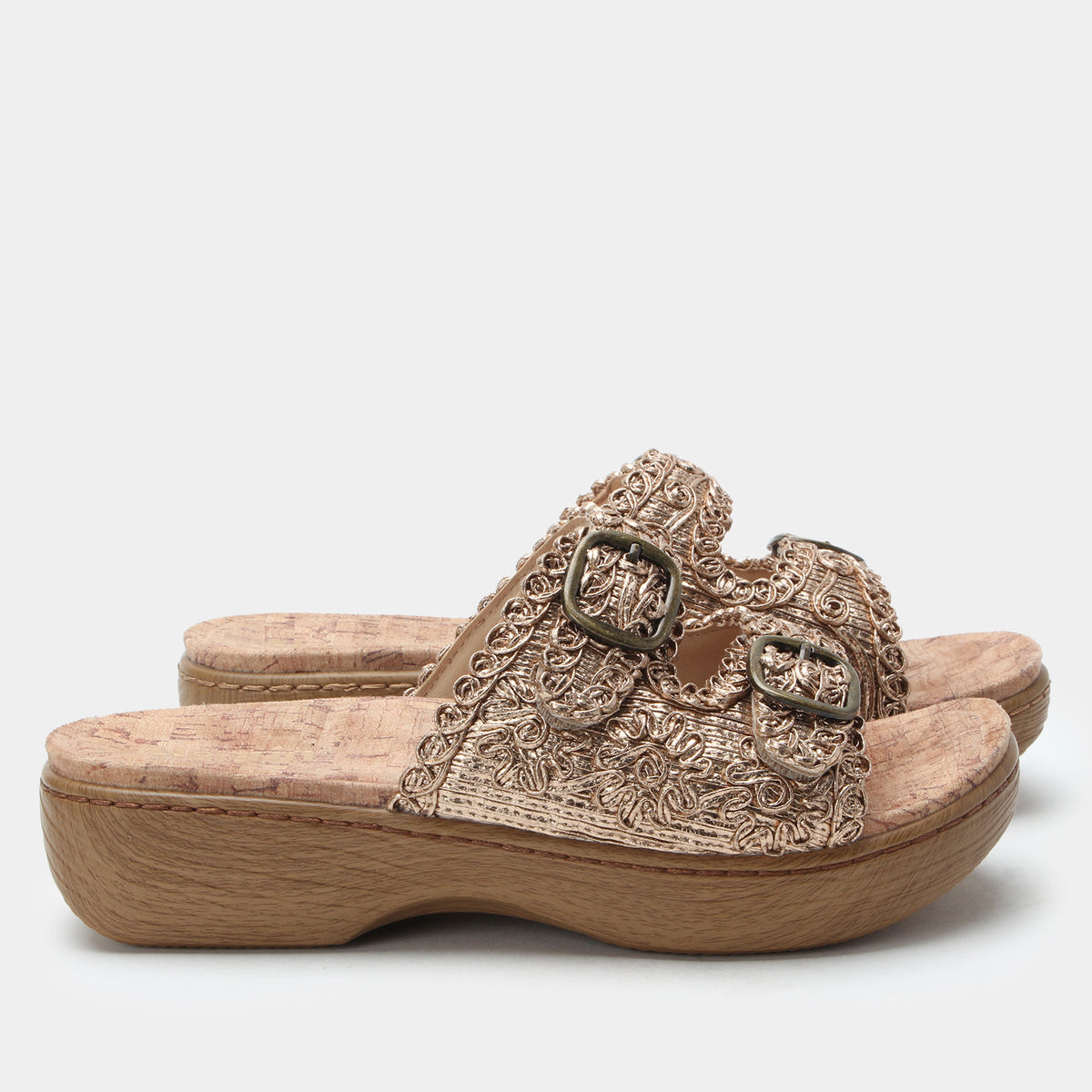 Oona Fancy Gold Sandal | Alegria Shoes
