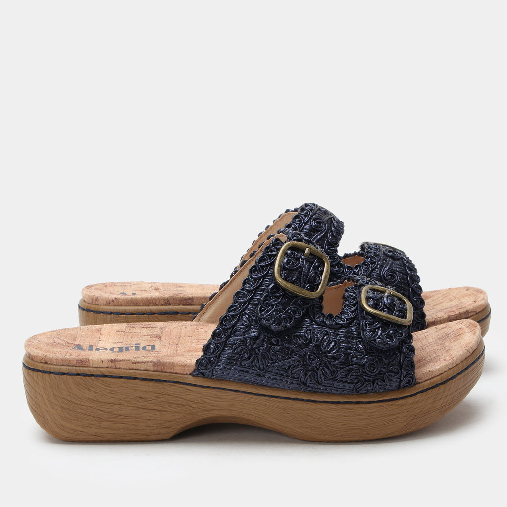 Oona Fancy Navy Sandal | Alegria Shoes