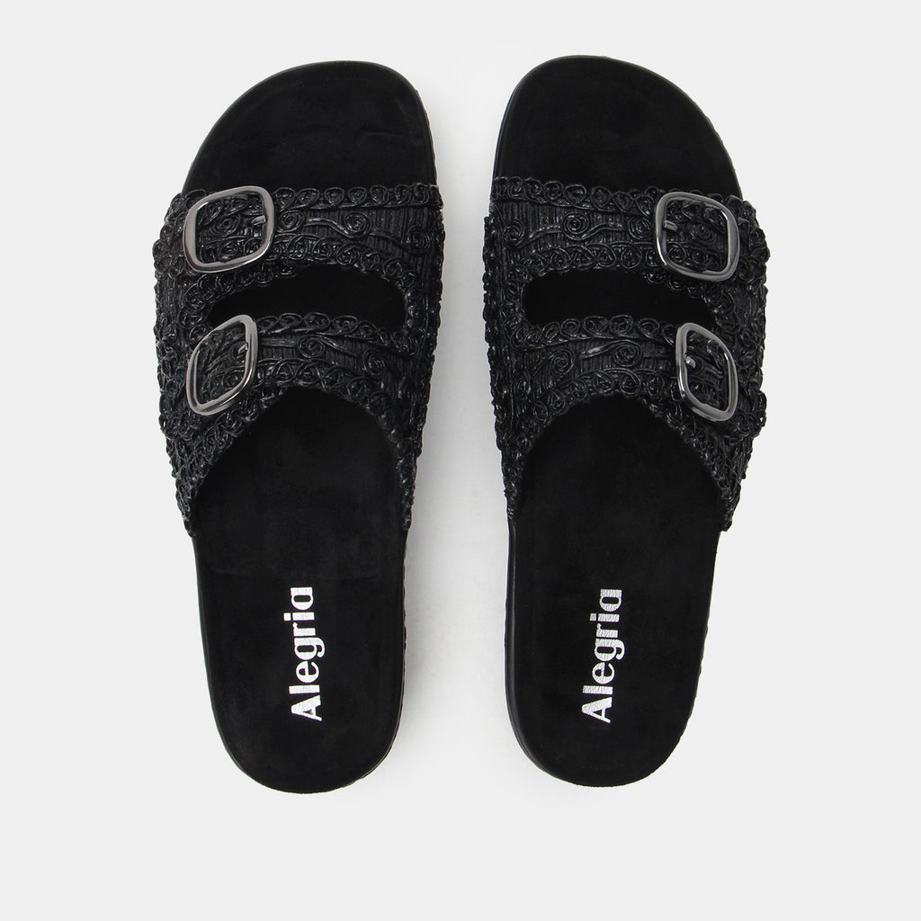 Oona Fancy Black Sandal | Alegria Shoes