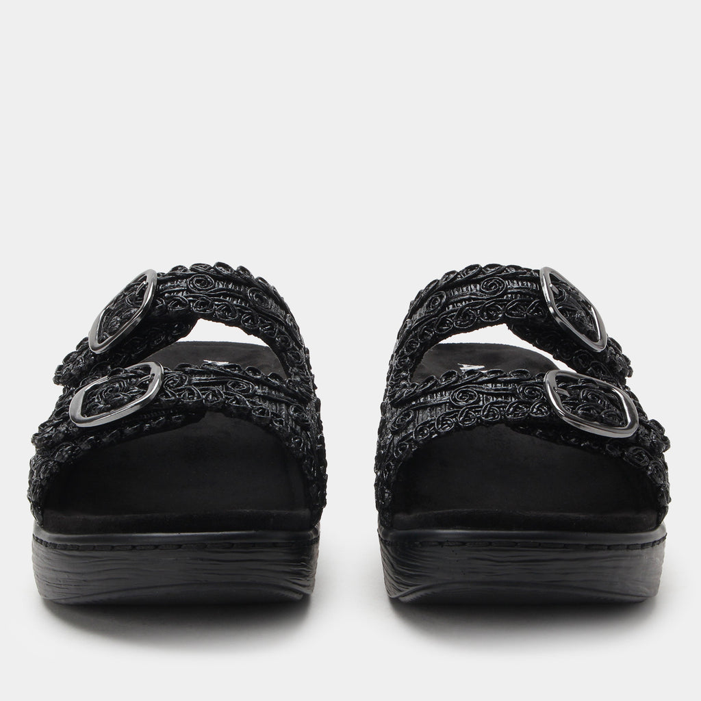 Oona Fancy Black Sandal | Alegria Shoes