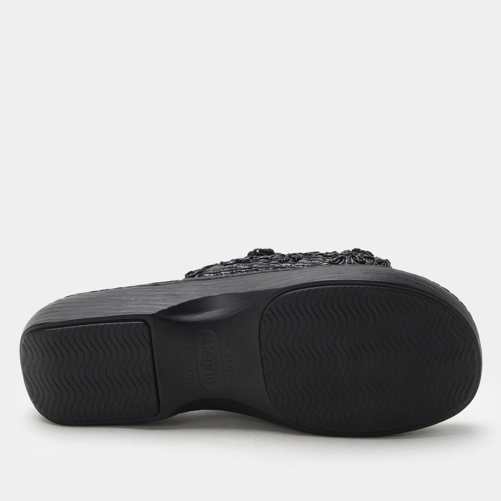 Oona Fancy Black Sandal | Alegria Shoes