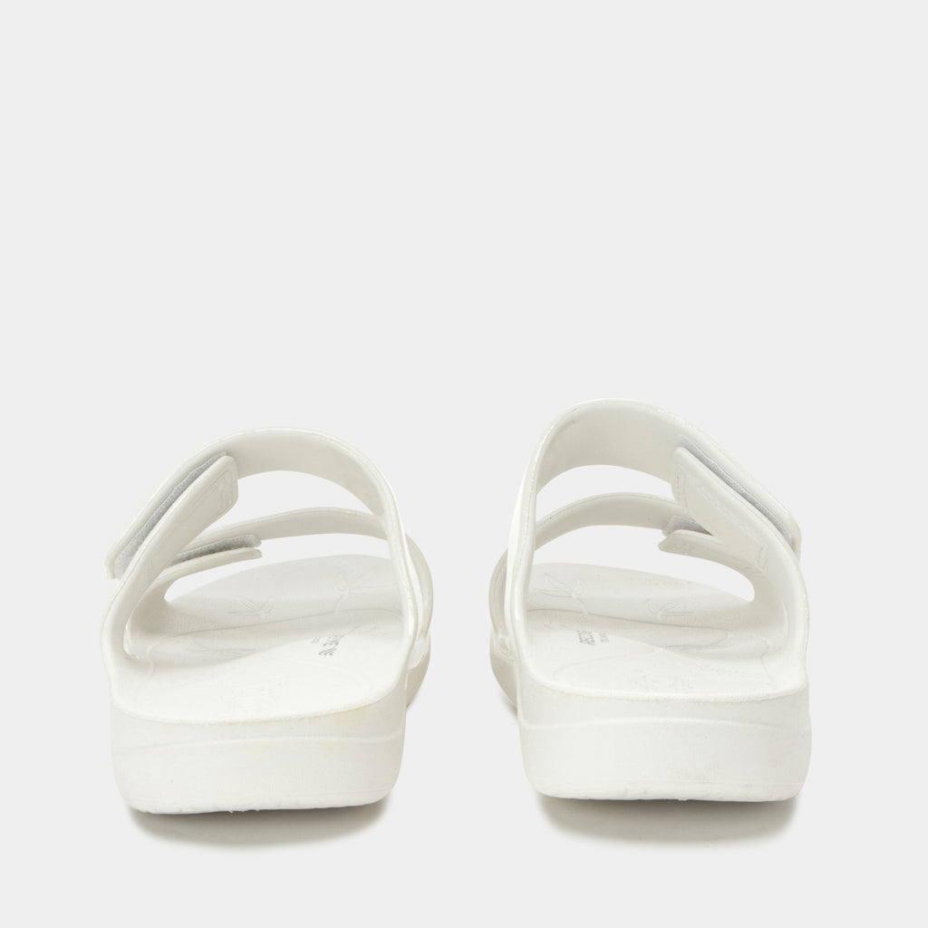 Orbyt White Gloss Sandal | Alegria Shoes