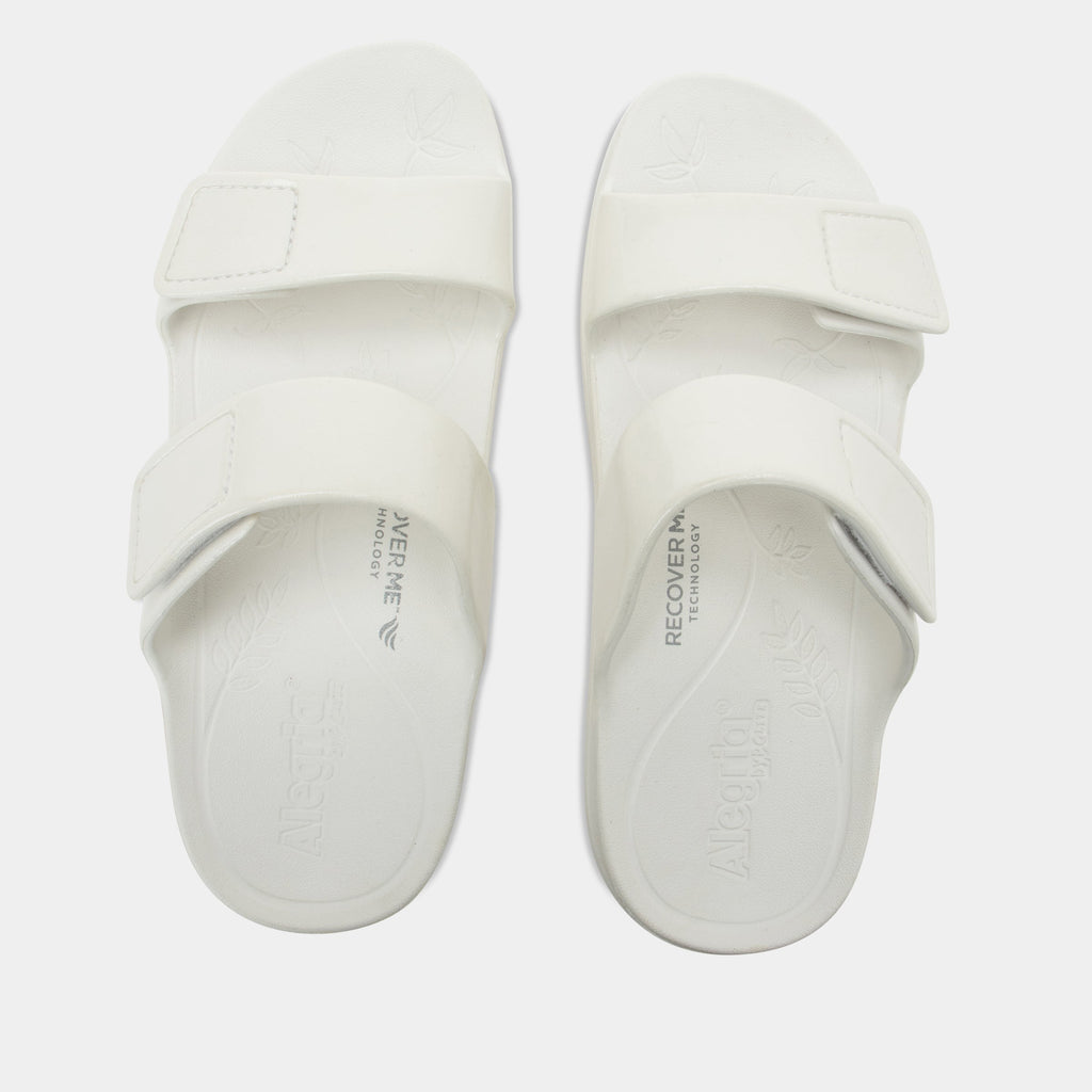 Orbyt White Gloss Sandal | Alegria Shoes