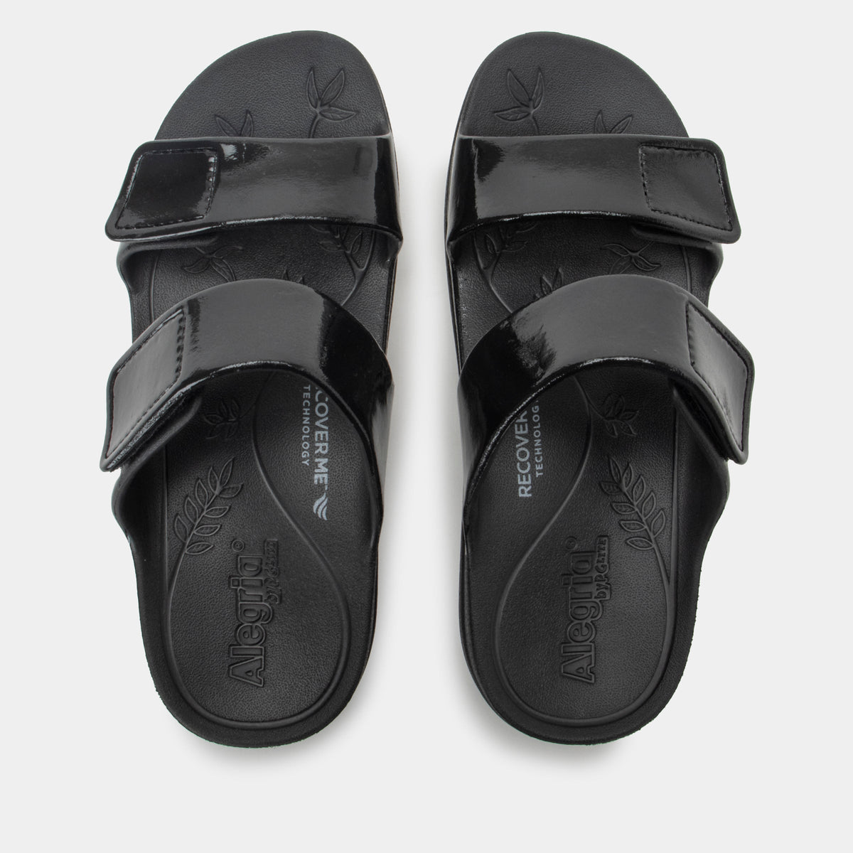 Orbyt Black Gloss Sandal | Alegria Shoes