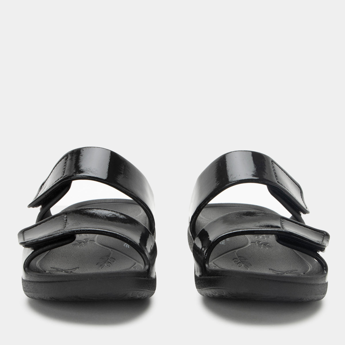 Orbyt Black Gloss Sandal | Alegria Shoes