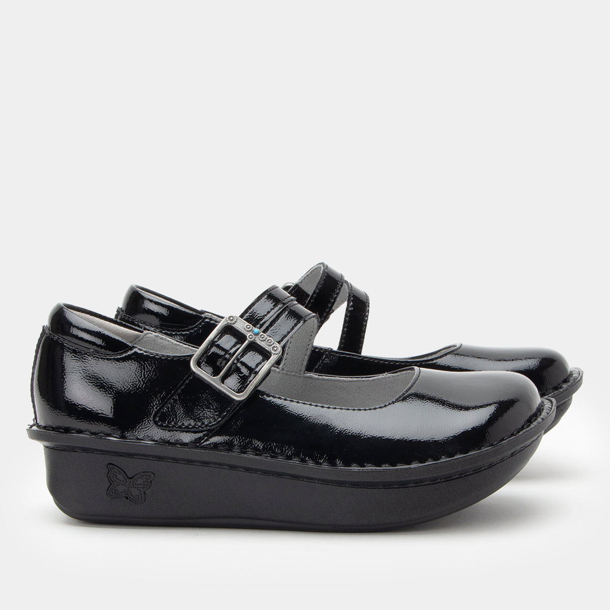 Paloma Black Crinkle mary-jane shoe