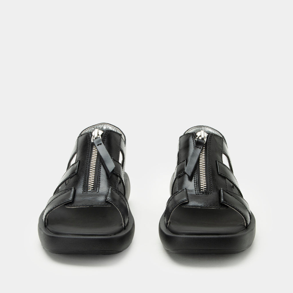 Palmer Black Sapphire sandal| Black leather sandal on a lightweight outsole.