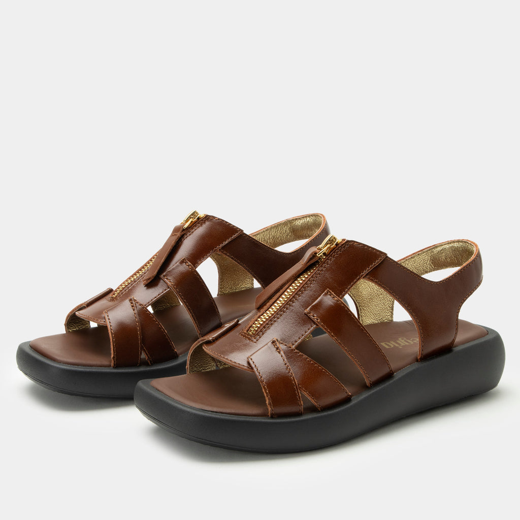 Palmer Marrone sandal| Brown leather sandal on a lightweight outsole.