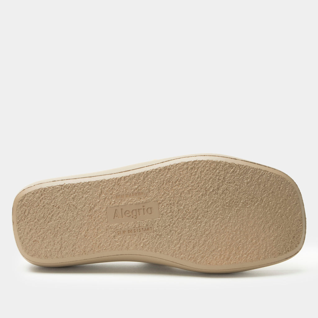 Portia Beige sandal| Tan leather slide on sandal on a lightweight outsole.