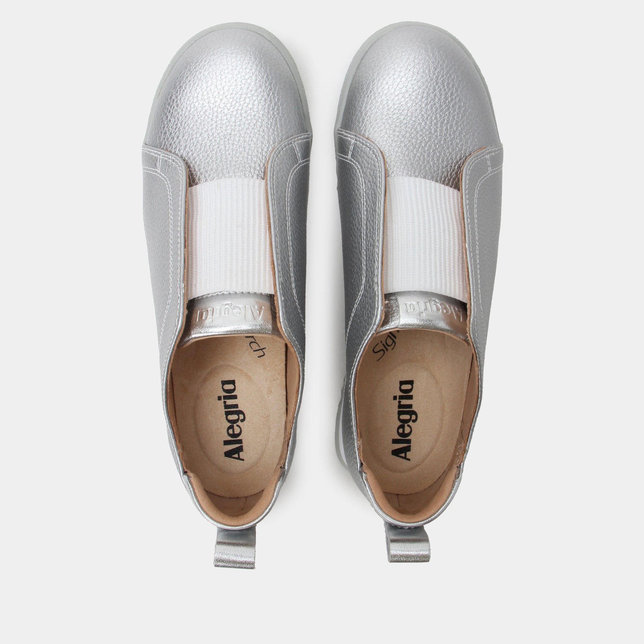 (取寄) アレグリア レディース  Alegria women Reah White Reah Silver Shoe - Alegria Shoes