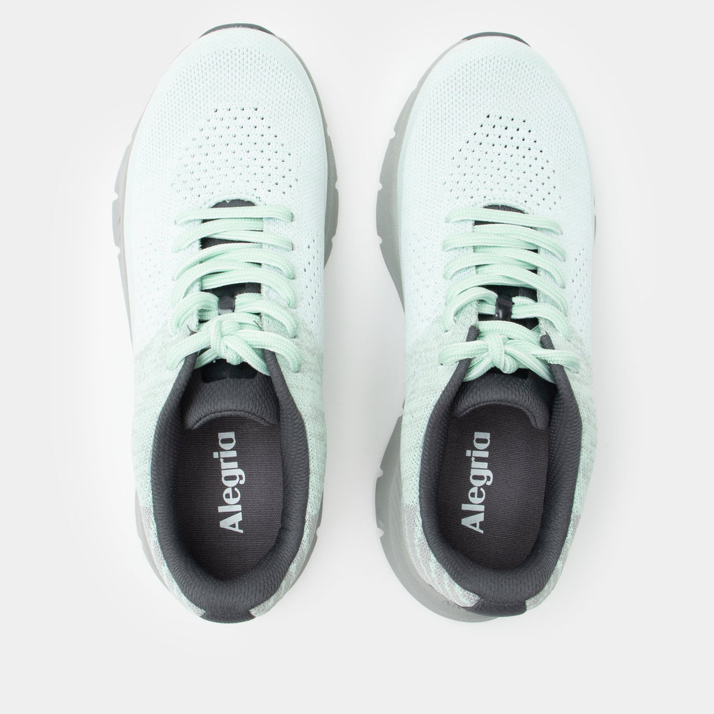 Revl Bio-Mint shoe on a lightweight EVA Rebounce outsole | Lace up shoe with a mint knit upper and grey outsole.